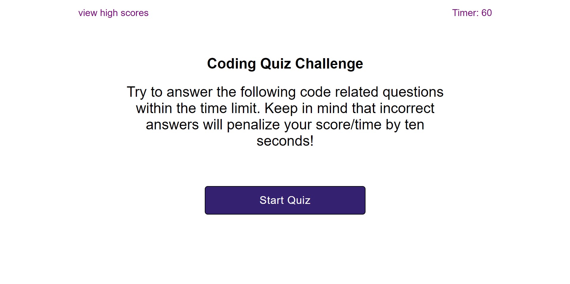 code quiz screen capture